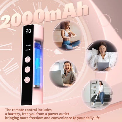 LED Face Mask Light Therapy, 4 Modes Portable Red Light Therapy for Face, 2000Mah Rechargeable Remote, Blue, Orange, 850NM Infrared & Red Light Mask, 400 Leds, Timing Function, at Home & Travel